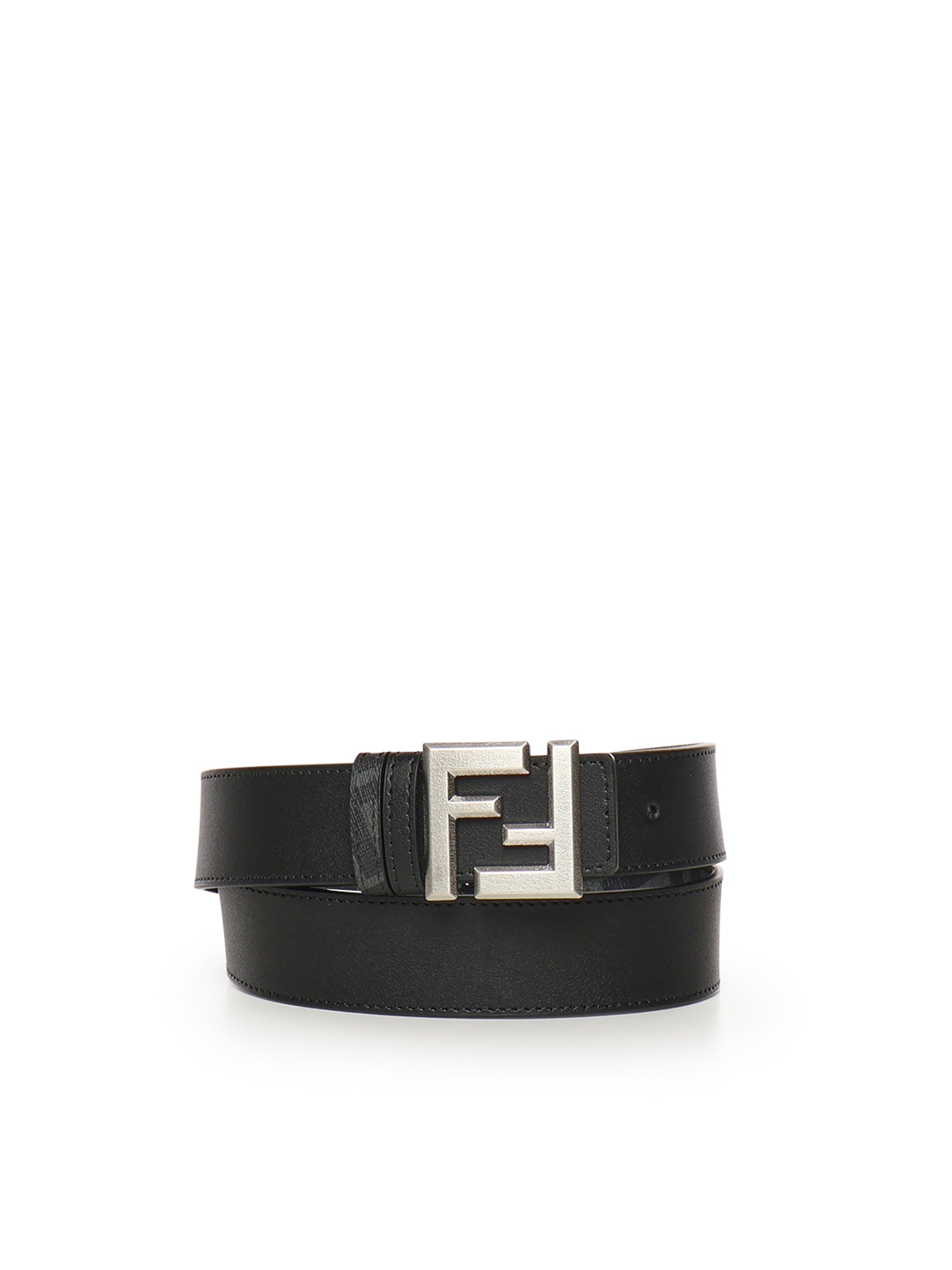 Cintura Squared FF in pelle e tela FF jacquard 7C0553 AVV7F0GXN FENDI 
