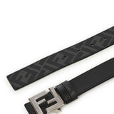 Cintura Squared FF in pelle e tela FF jacquard 7C0553 AVV7F0GXN FENDI 