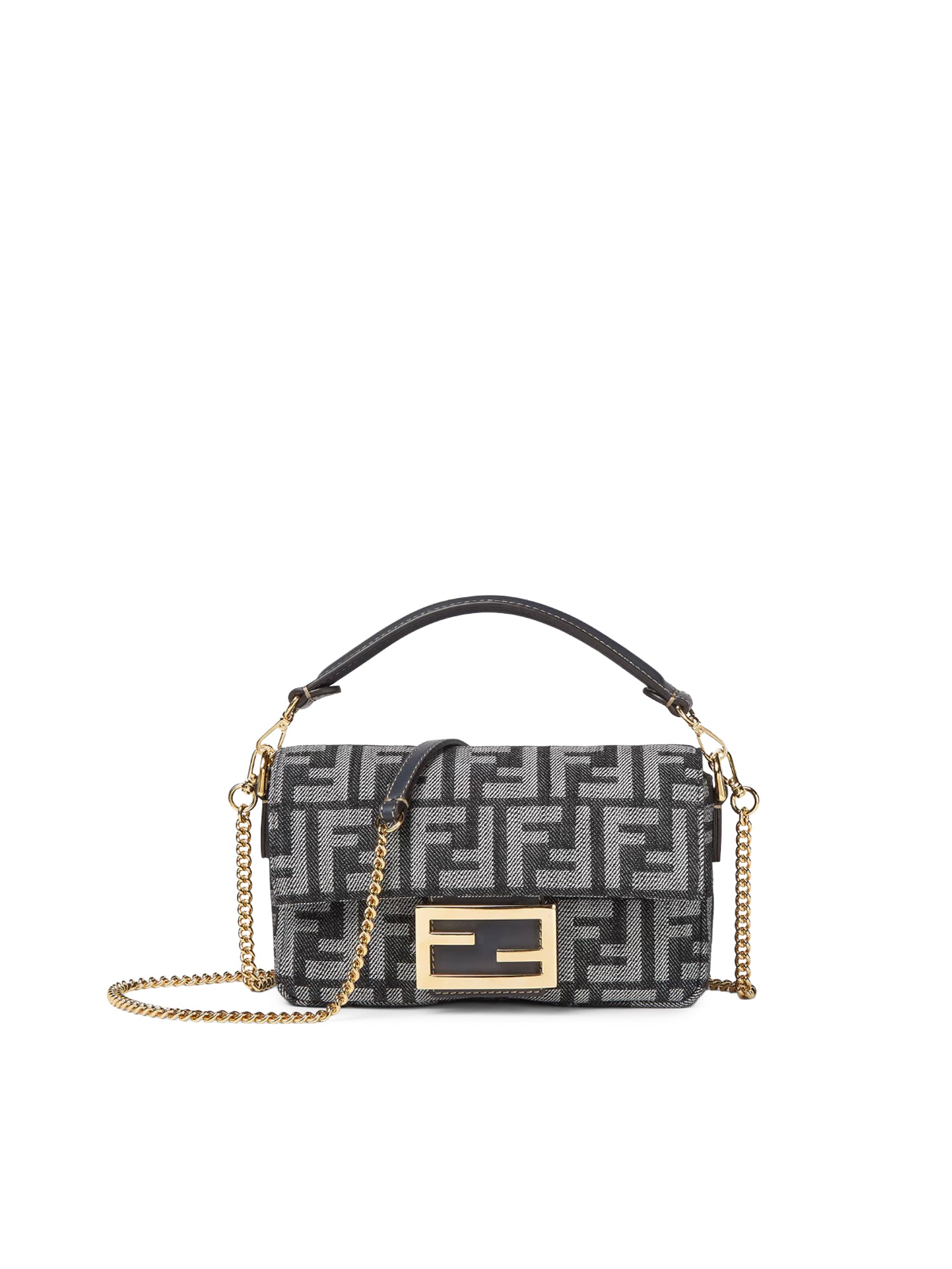 Borsa Baguette® Mini in jacquard FF effetto denim 8BS017 AWVAF0NAP FENDI 