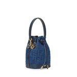 Minibag Mon Tresor in denim FF Jacquard 8BS109 AVR6F1UJW FENDI 