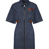 Abito in chambray con logo FLD576 AW8HF0QB0 FENDI 