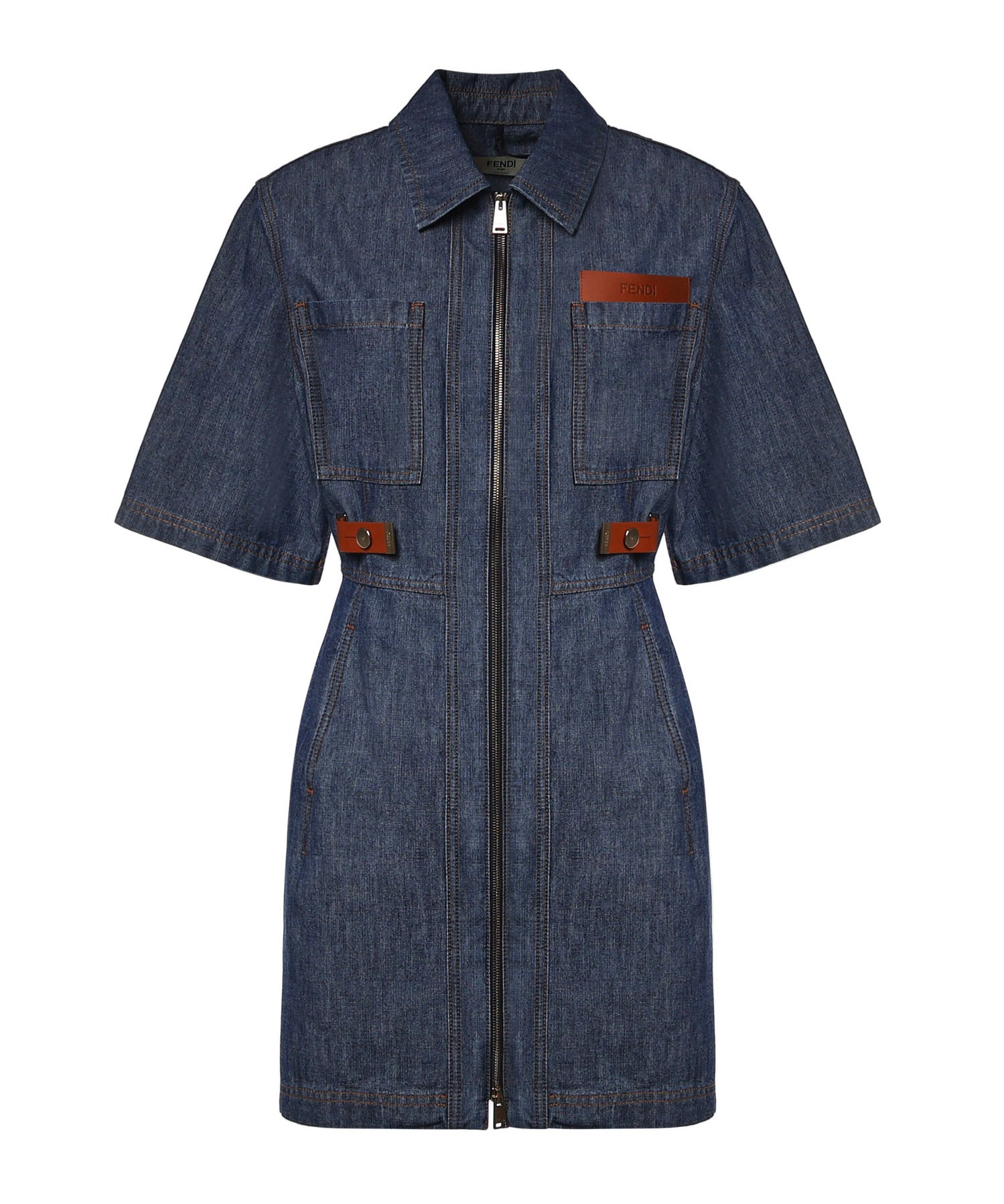 Abito in chambray con logo FLD576 AW8HF0QB0 FENDI 