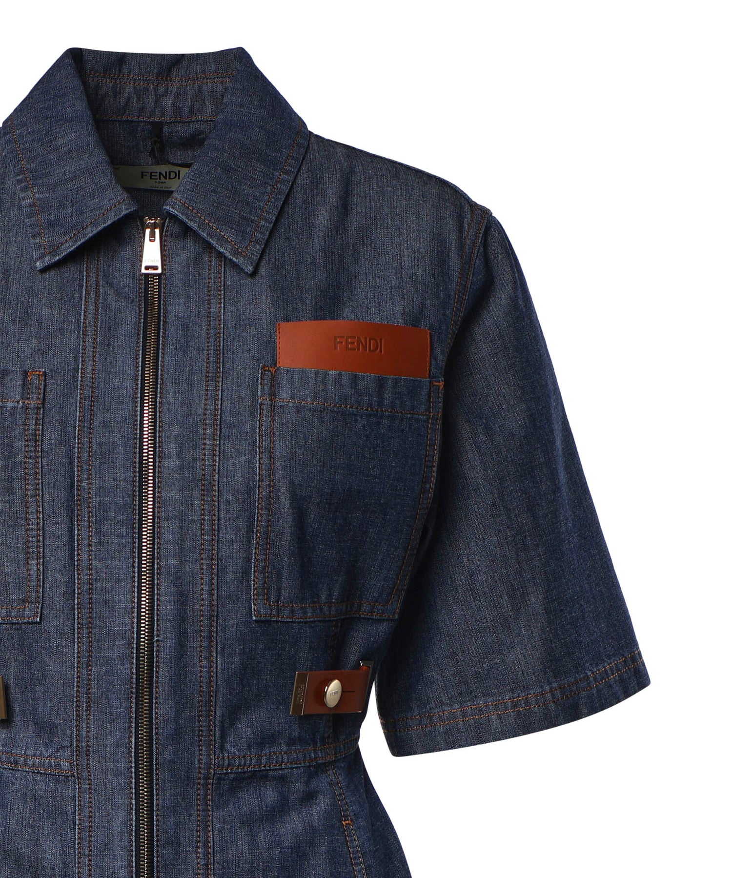 Abito in chambray con logo FLD576 AW8HF0QB0 FENDI 