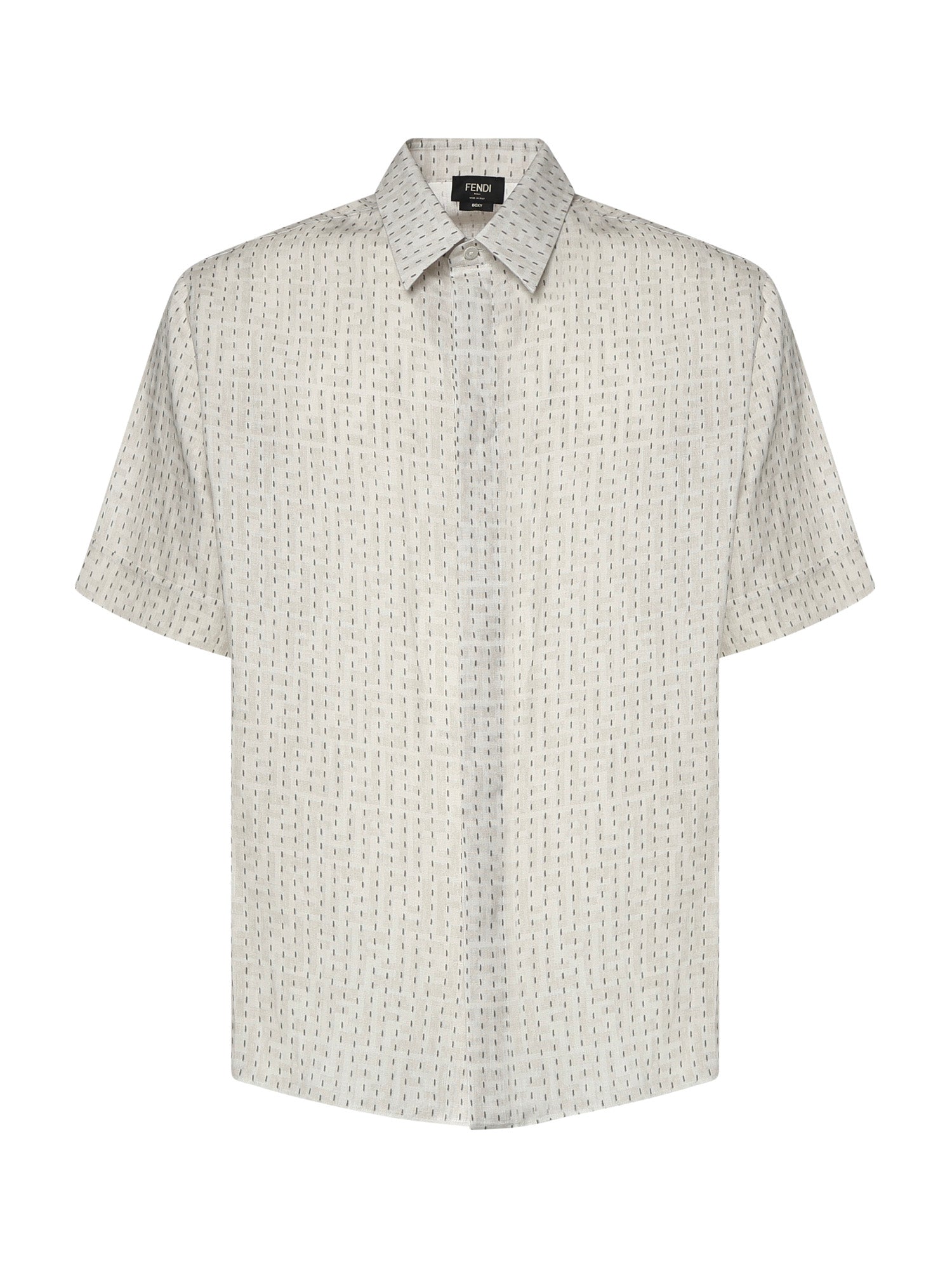 Camicia FF jacquard in lino con impunture FS0795 AU7NF0RQ0 FENDI 