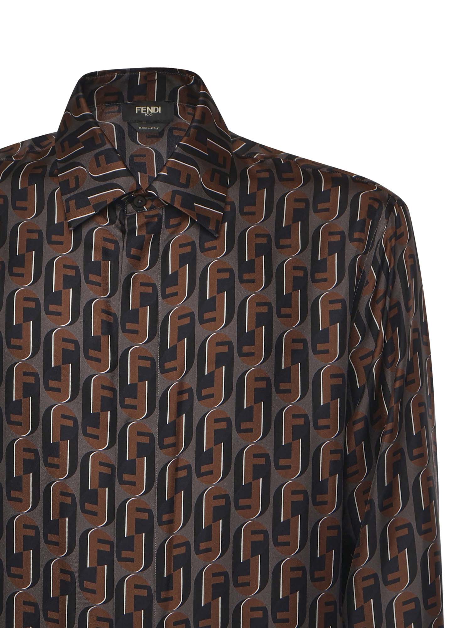 Camicia in seta stampata FS1319 AVDBF1TRS FENDI 