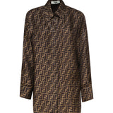 Camicia in seta FF jacquard FS8107 A8G3F118W FENDI 