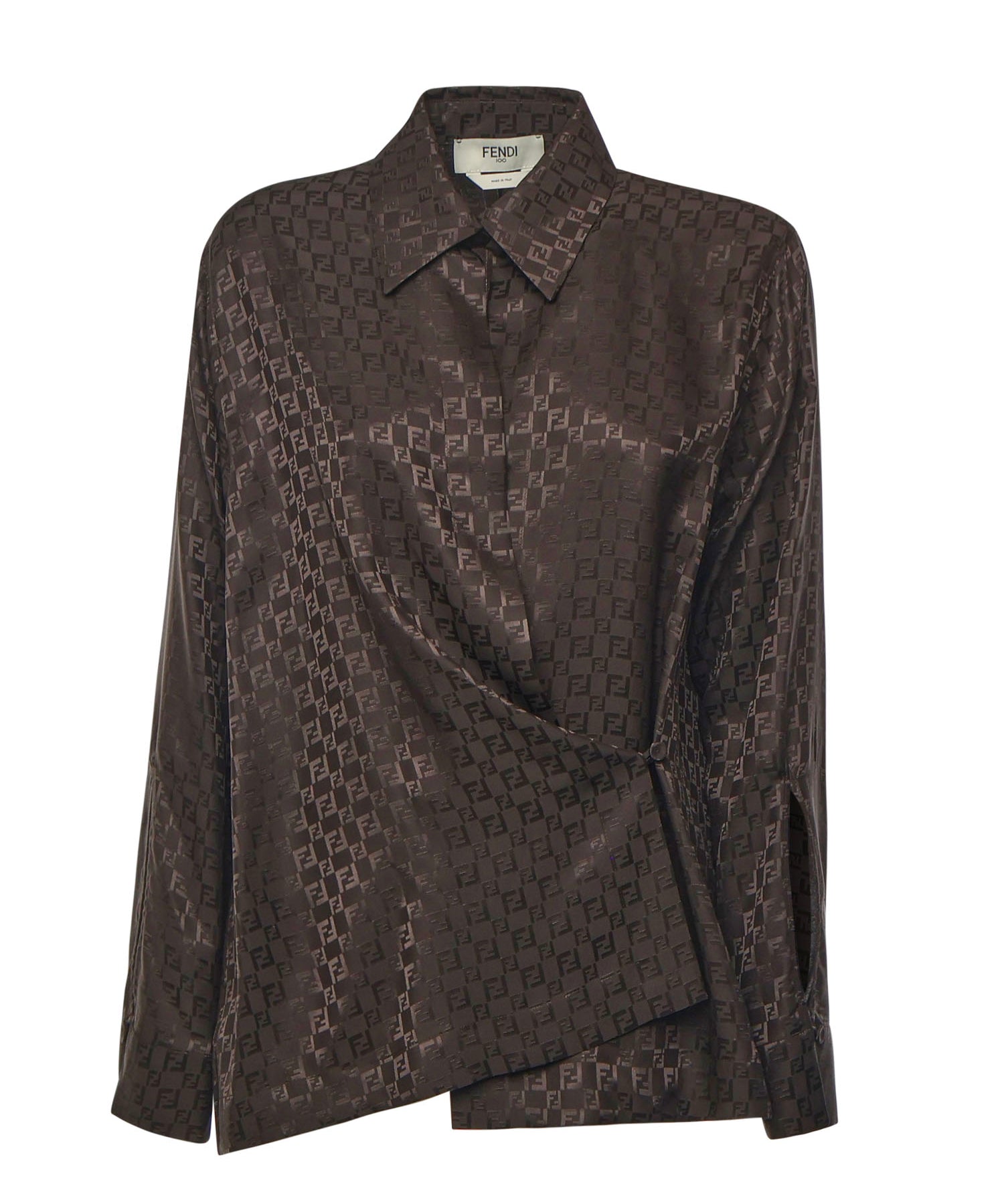 Camicia in seta FF jacquard FS8287 AUQGF1T6H FENDI 