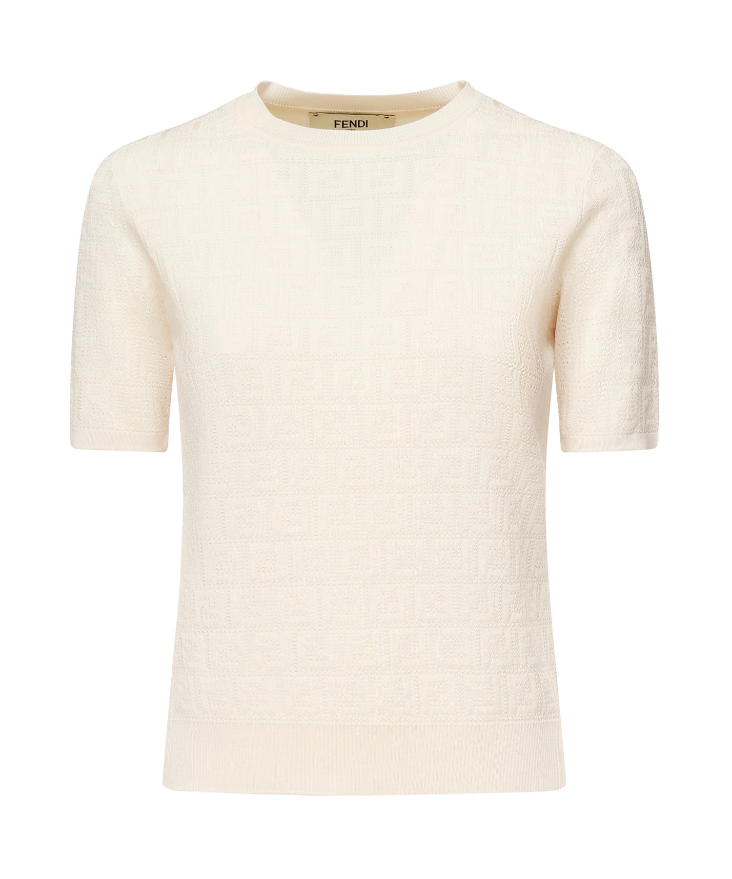 Maglia in cotone e viscosa FF jacquard FZXD57 AUZRF0ZNM FENDI 