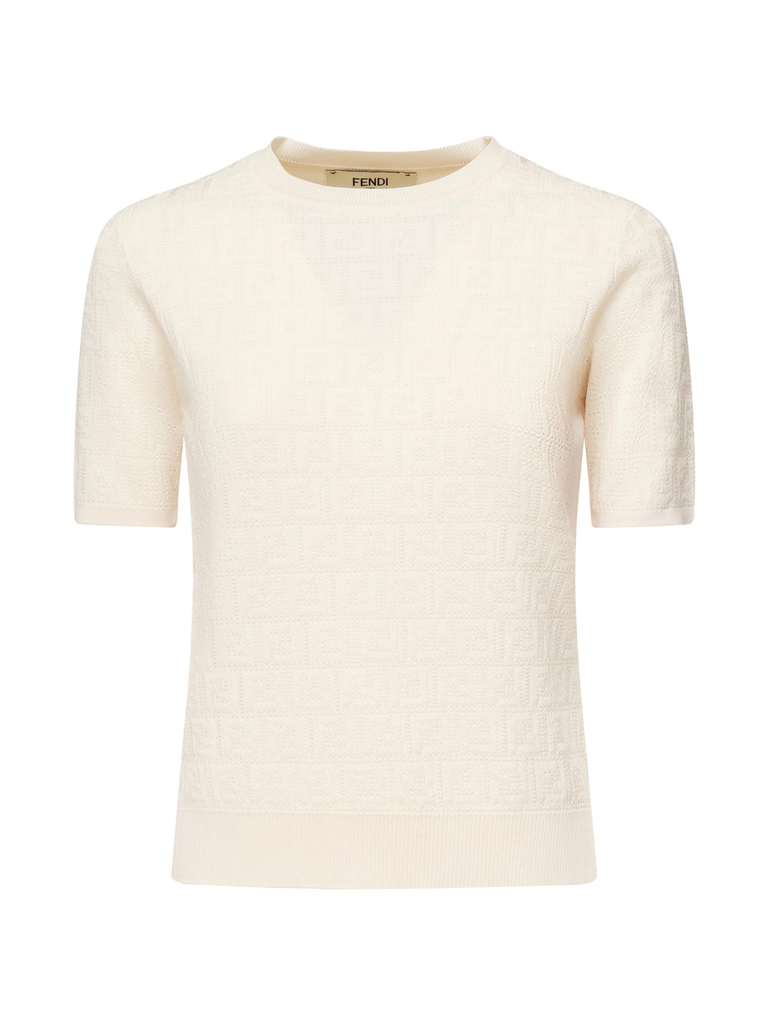 Maglia in cotone e viscosa FF jacquard FZXD57 AUZRF0ZNM FENDI 