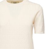 Maglia in cotone e viscosa FF jacquard FZXD57 AUZRF0ZNM FENDI 