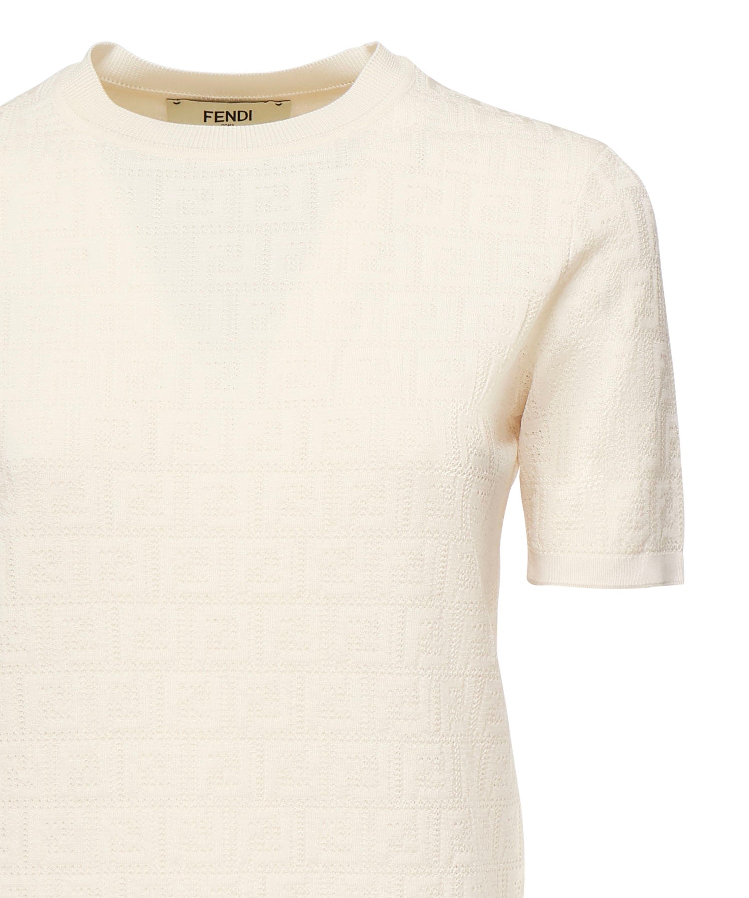 Maglia in cotone e viscosa FF jacquard FZXD57 AUZRF0ZNM FENDI 
