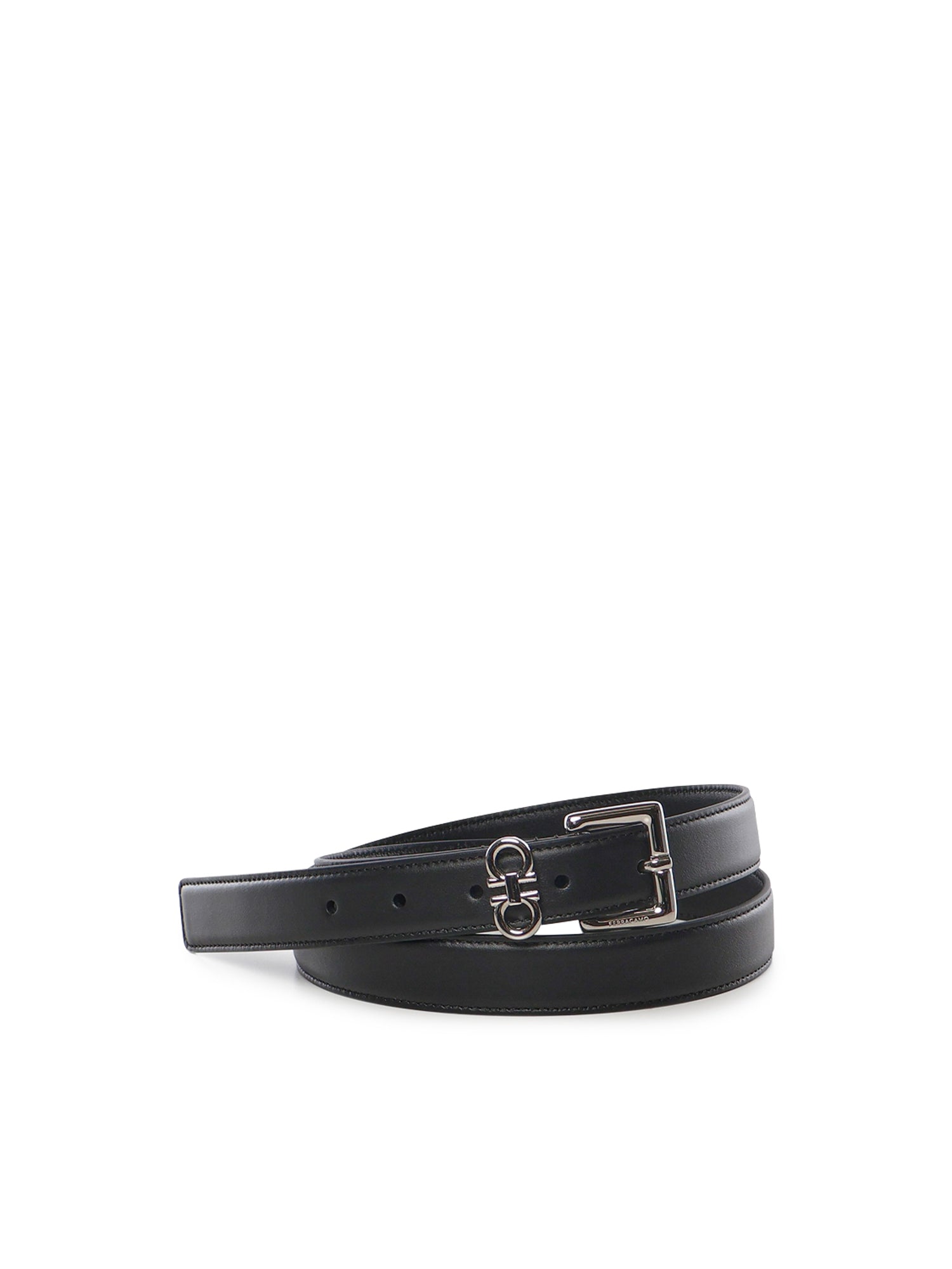 Cintura con doppio Gancini in pelle 230346 791904006 FERRAGAMO 