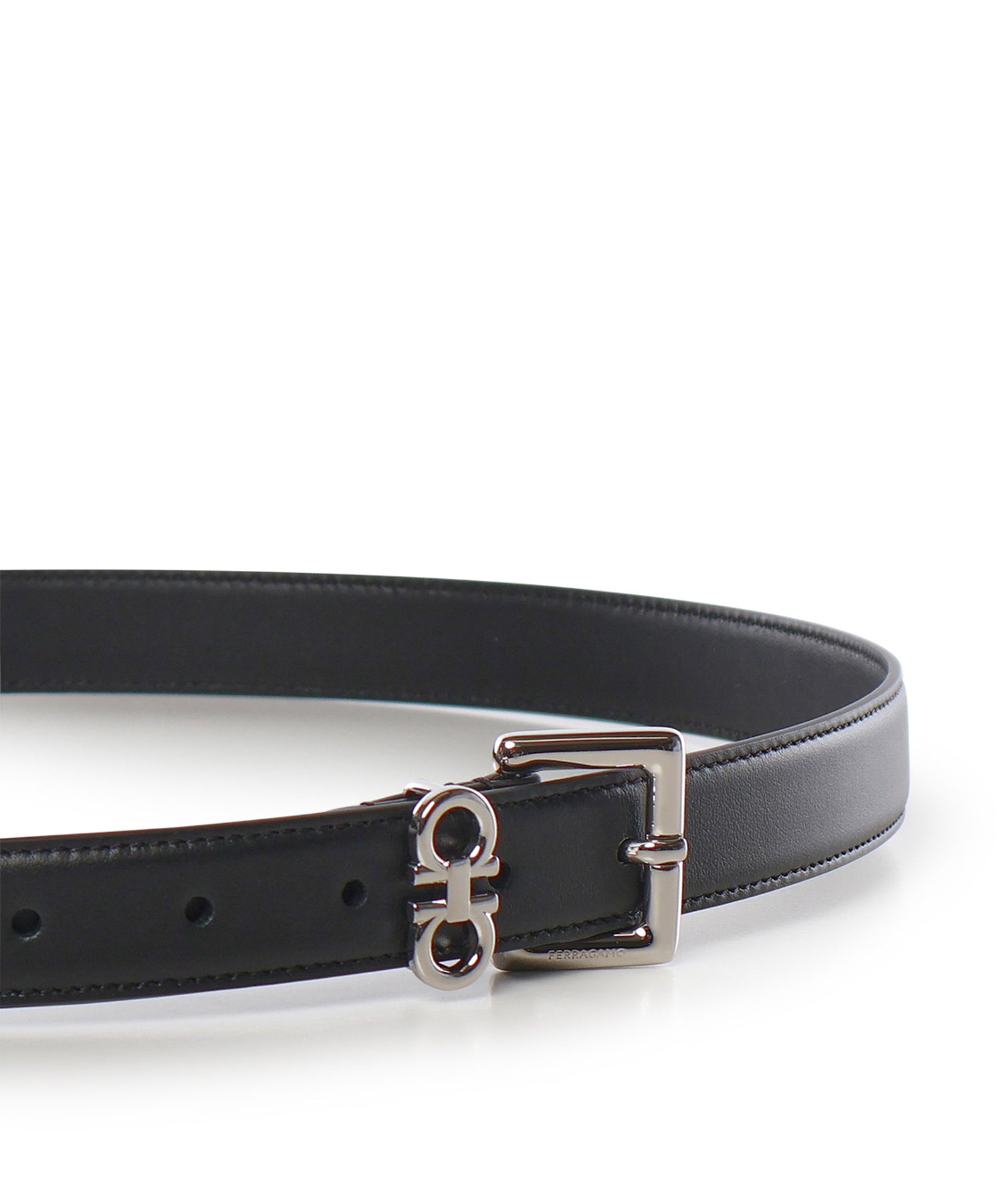 Cintura con doppio Gancini in pelle 230346 791904006 FERRAGAMO 