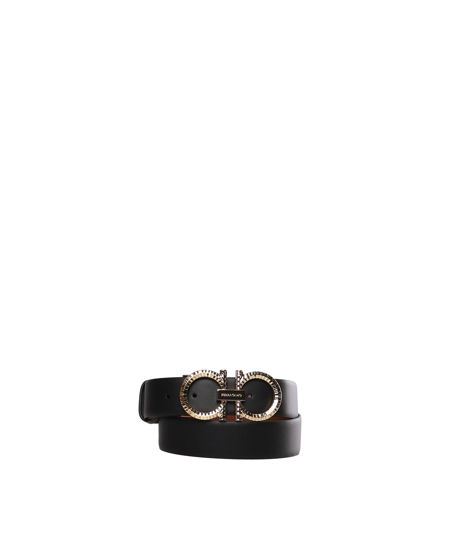 Cintura con Gancini martellato in pelle 230421 786305001 FERRAGAMO 