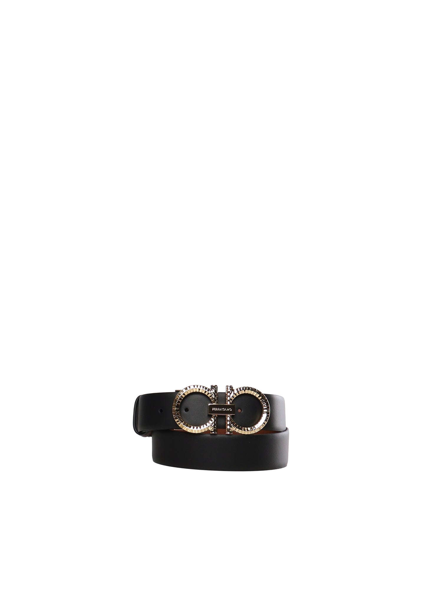 Cintura con Gancini martellato in pelle 230421 786305001 FERRAGAMO 