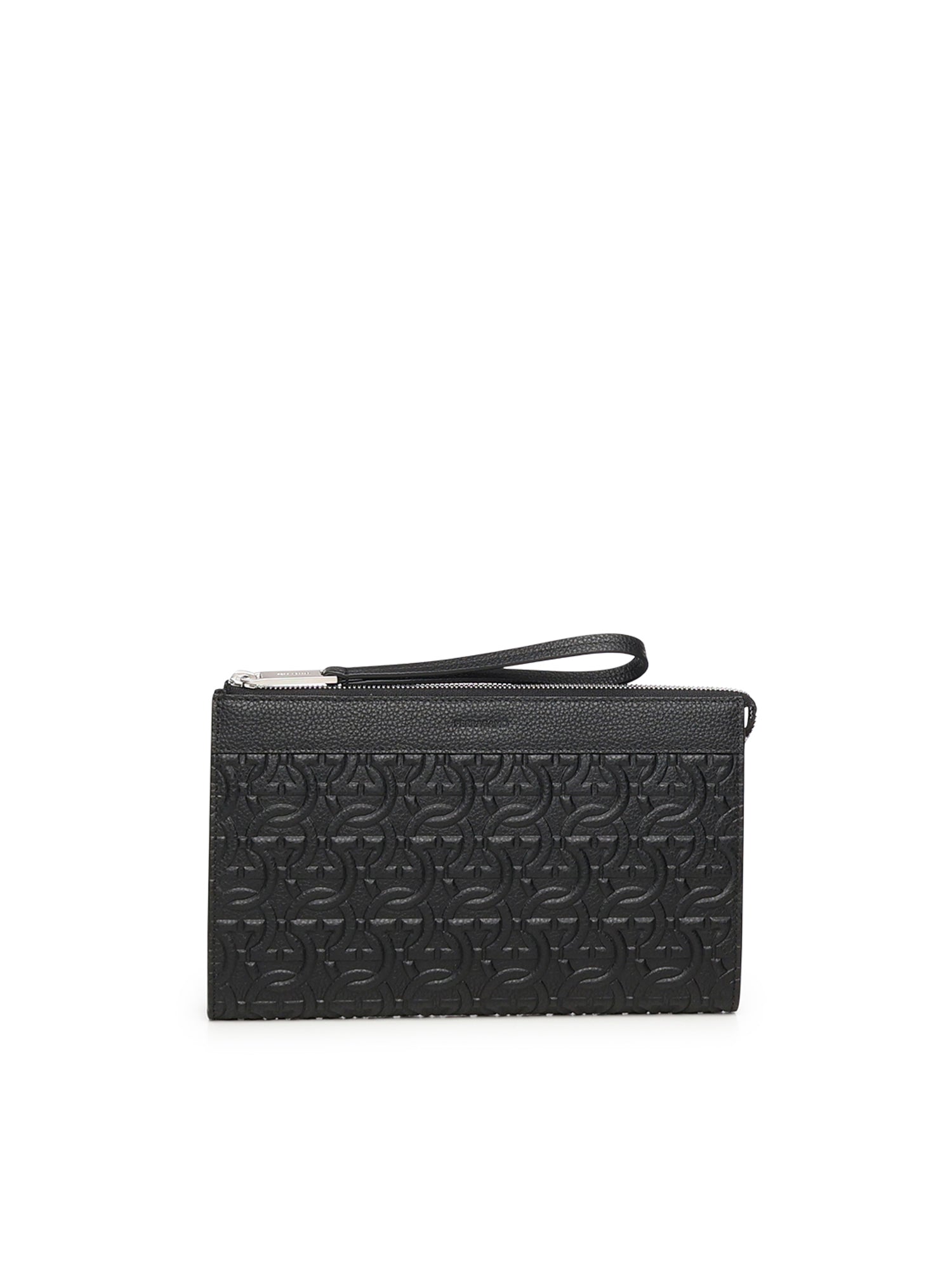 Pouch con goffratura Gancini 241483 769473001 FERRAGAMO 