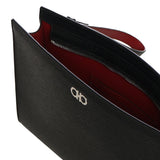 Pouch in pelle con logo 241889 791715001 FERRAGAMO 