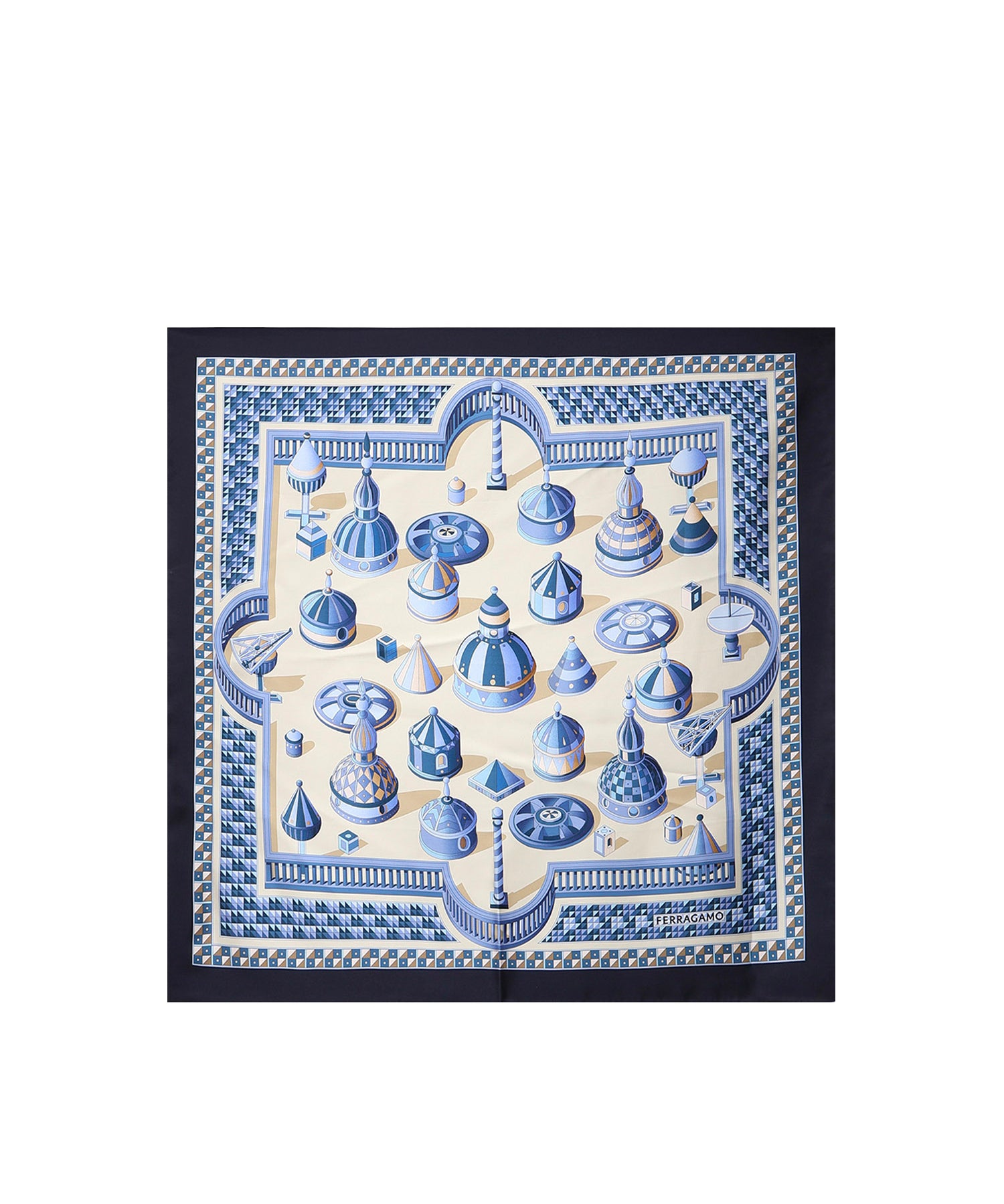 Foulard in seta con stampa<BR/> 310197 790108008 FERRAGAMO 