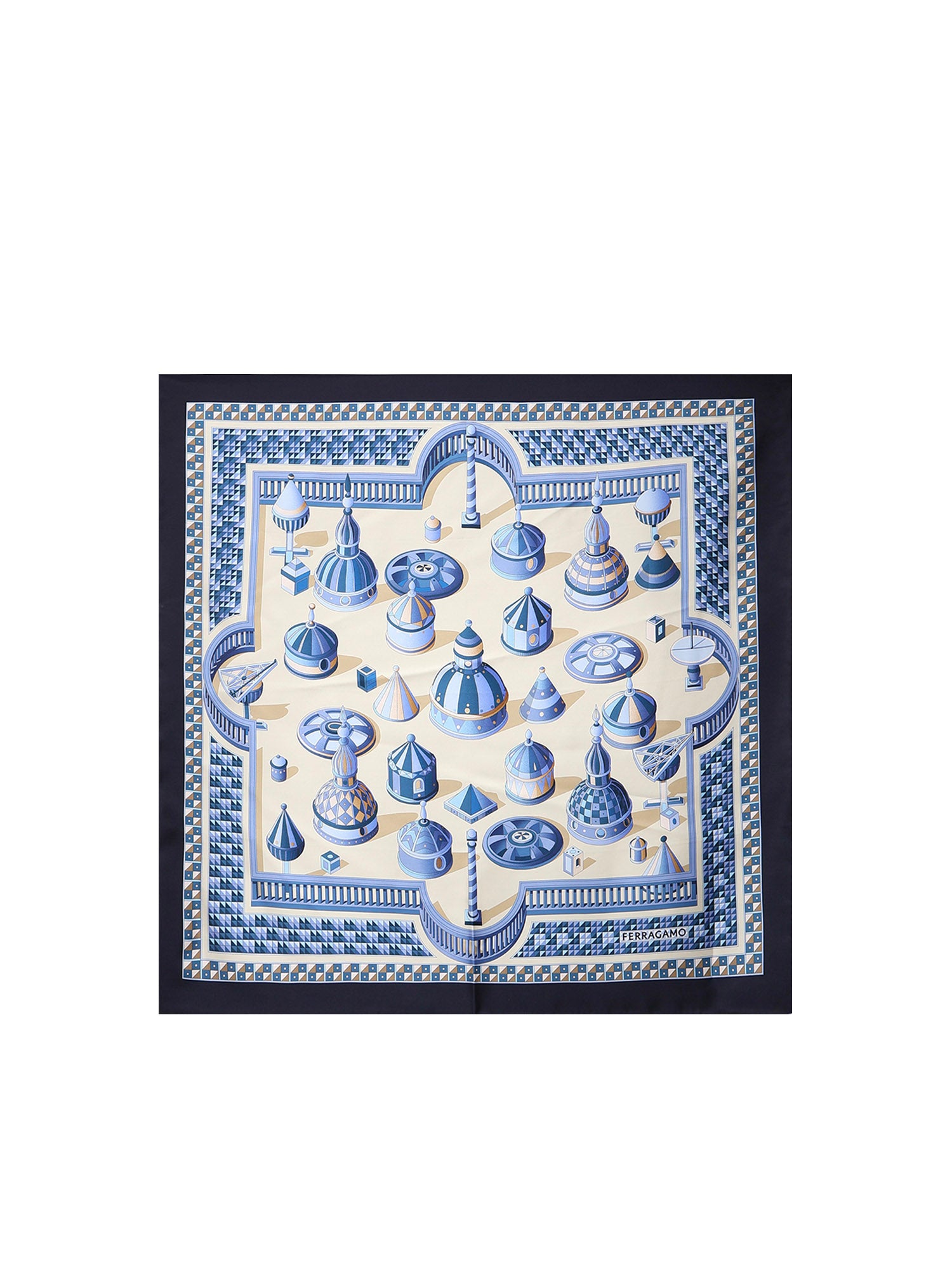 Foulard in seta con stampa<BR/> 310197 790108008 FERRAGAMO 