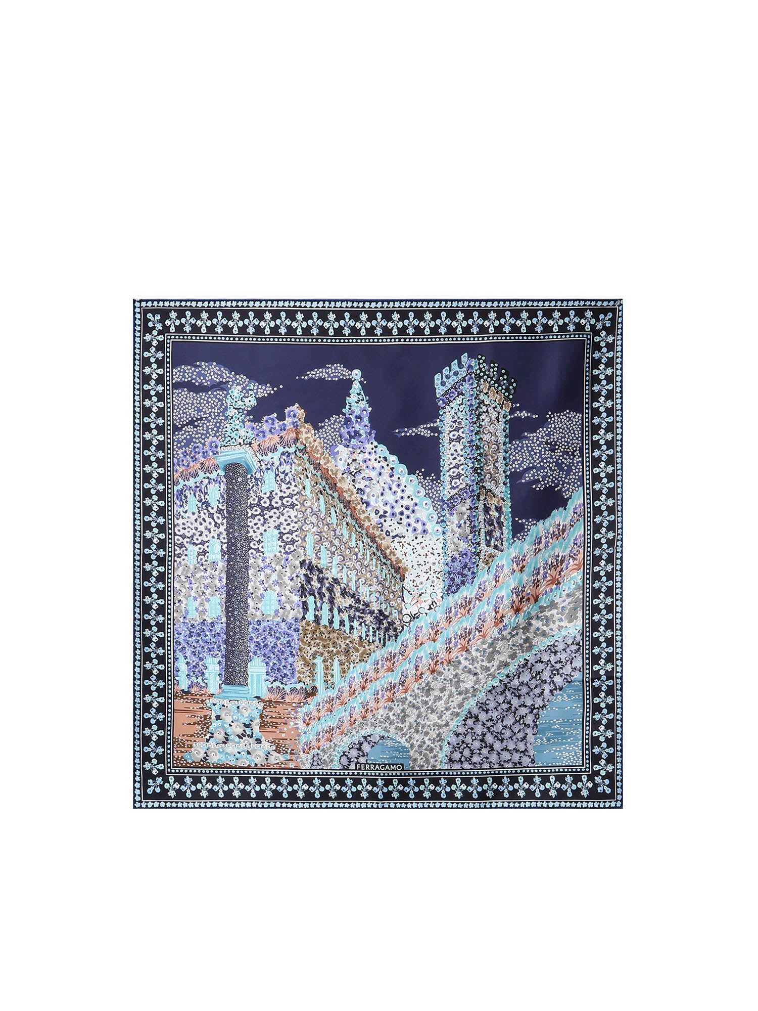 Foulard in seta con stampa<BR/> 310220 789936001 FERRAGAMO 