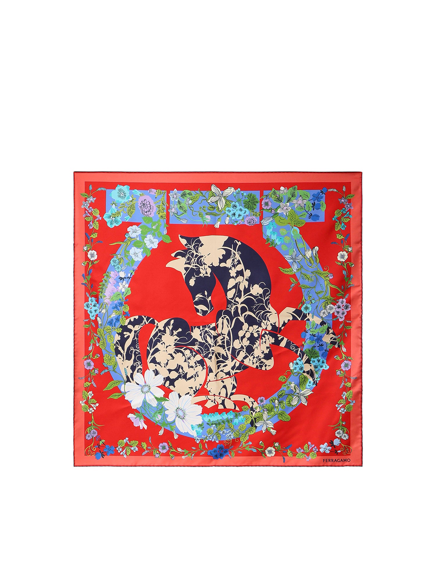 Foulard in seta con stampa 310226 789888002 FERRAGAMO 