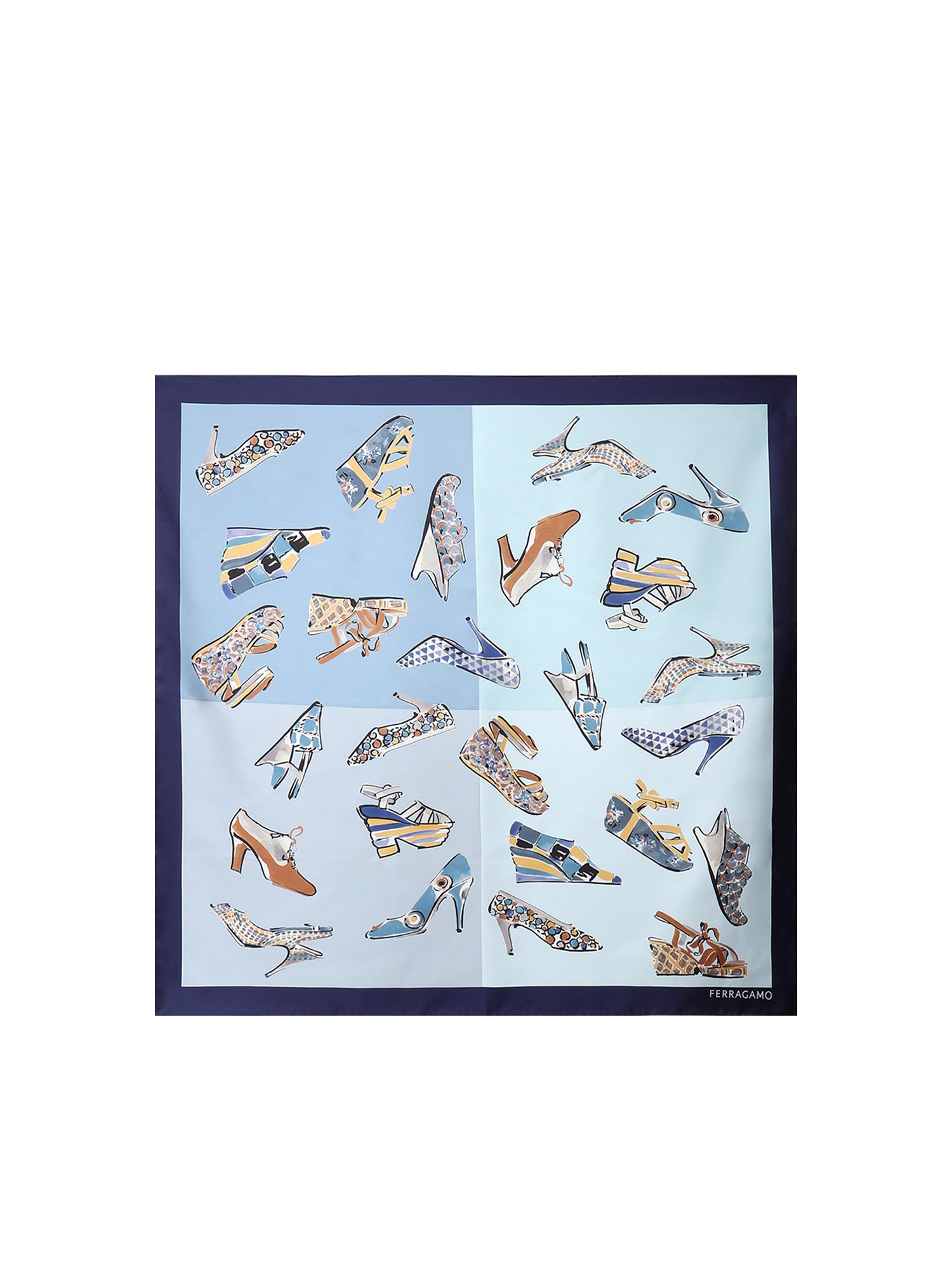 Foulard in seta con stampa 310231 789877003 FERRAGAMO 