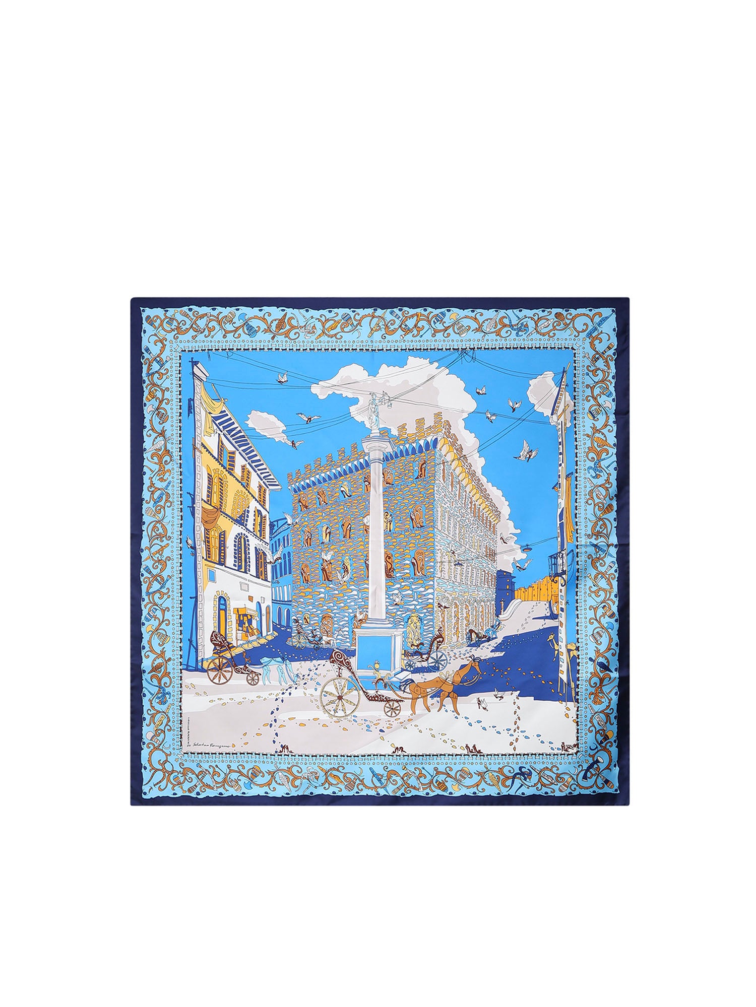 Foulard in seta con stampa 311595 792625100 FERRAGAMO 