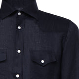 Camicia Savoy in lino SAVOY BLU GALIANO 