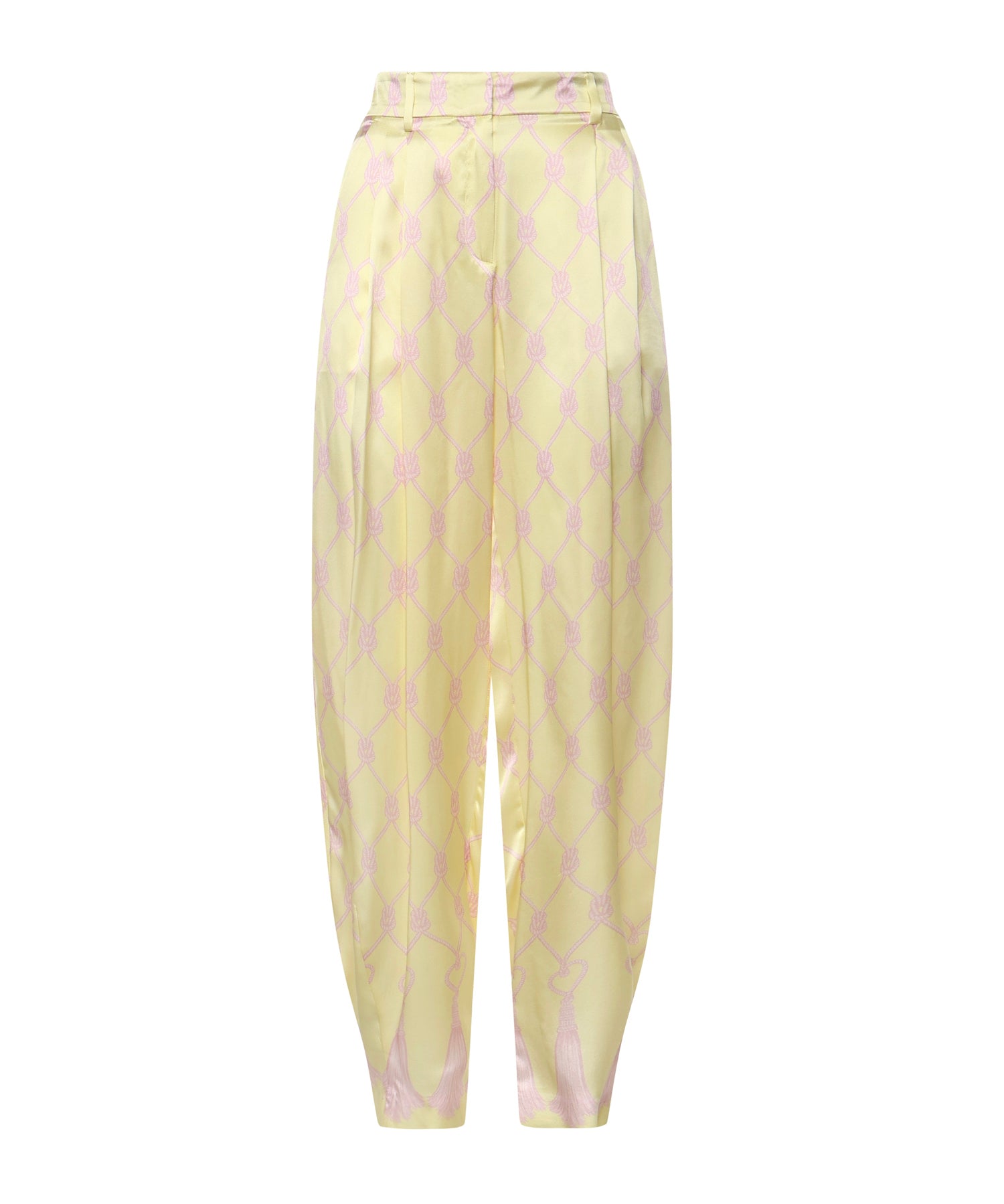 Pantaloni in seta con stampa nappine 80AAA118 N0695162 GENNY 