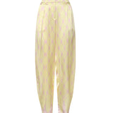 Pantaloni in seta con stampa nappine 80AAA118 N0695162 GENNY 