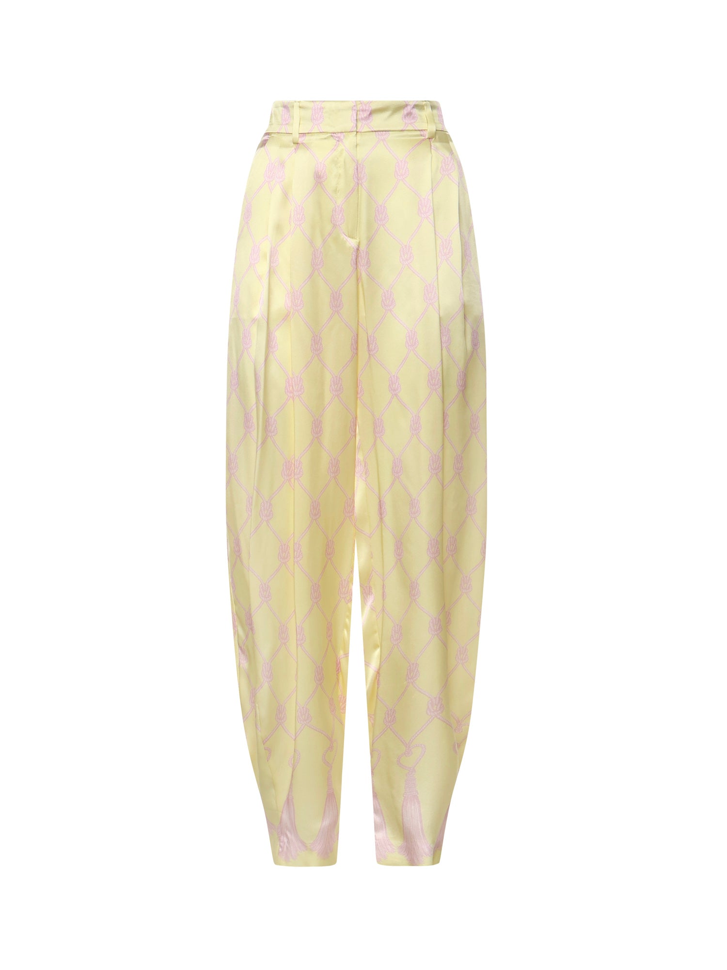 Pantaloni in seta con stampa nappine 80AAA118 N0695162 GENNY 