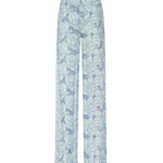 Pantaloni in lino con ricamo orchidea 80AAA177 NR015V67 GENNY 