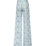 Pantaloni in lino con ricamo orchidea 80AAA177 NR015V67 GENNY 