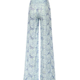 Pantaloni in lino con ricamo orchidea 80AAA177 NR015V67 GENNY 