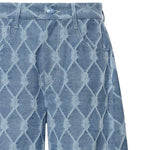 Jeans balloon in jacquard nappine<BR/> 80AAB108 DT091904 GENNY 