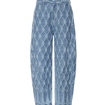 Jeans balloon in jacquard nappine<BR/> 80AAB108 DT091904 GENNY 