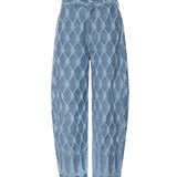 Jeans balloon in jacquard nappine<BR/> 80AAB108 DT091904 GENNY 