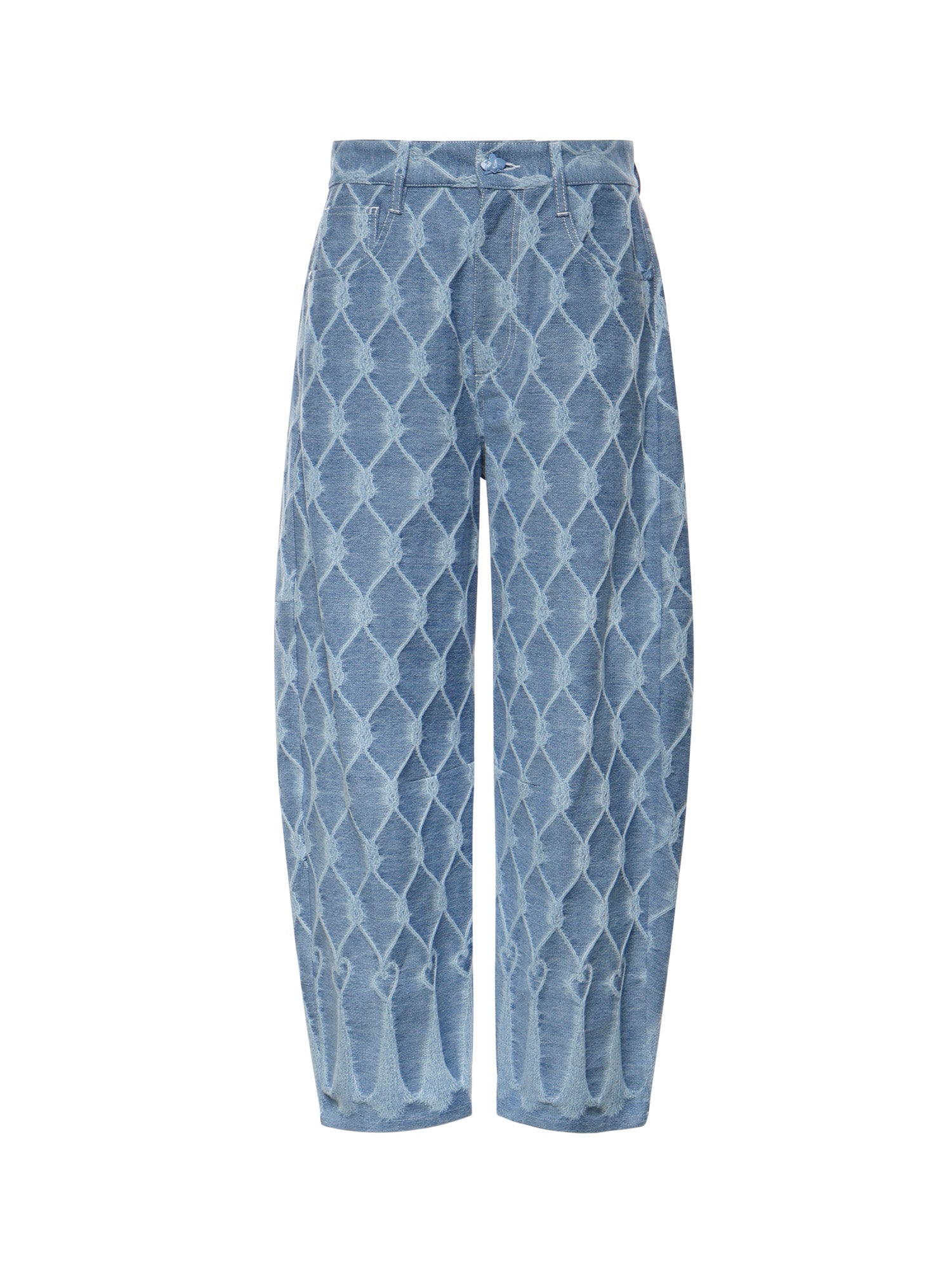 Jeans balloon in jacquard nappine<BR/> 80AAB108 DT091904 GENNY 
