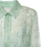 Abito in organza seta con ricamo orchidee 80AAO42F NR018197 GENNY 
