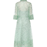 Abito in organza seta con ricamo orchidee 80AAO42F NR018197 GENNY 