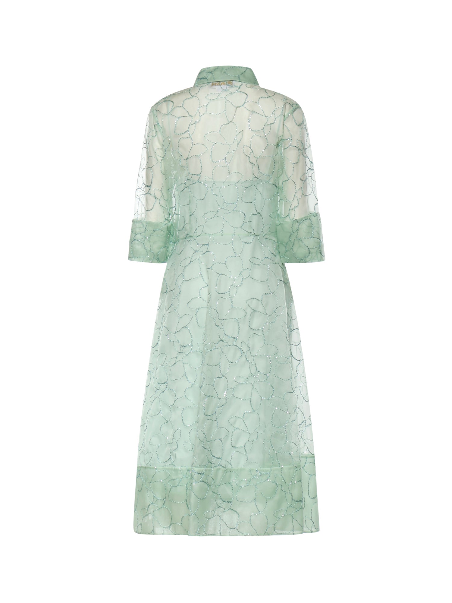 Abito in organza seta con ricamo orchidee 80AAO42F NR018197 GENNY 