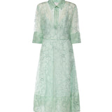Abito in organza seta con ricamo orchidee 80AAO42F NR018197 GENNY 