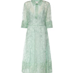 Abito in organza seta con ricamo orchidee 80AAO42F NR018197 GENNY 
