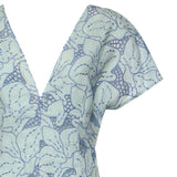 Abito in lino con ricamo orchidea 80AAO438 NR015V67 GENNY 