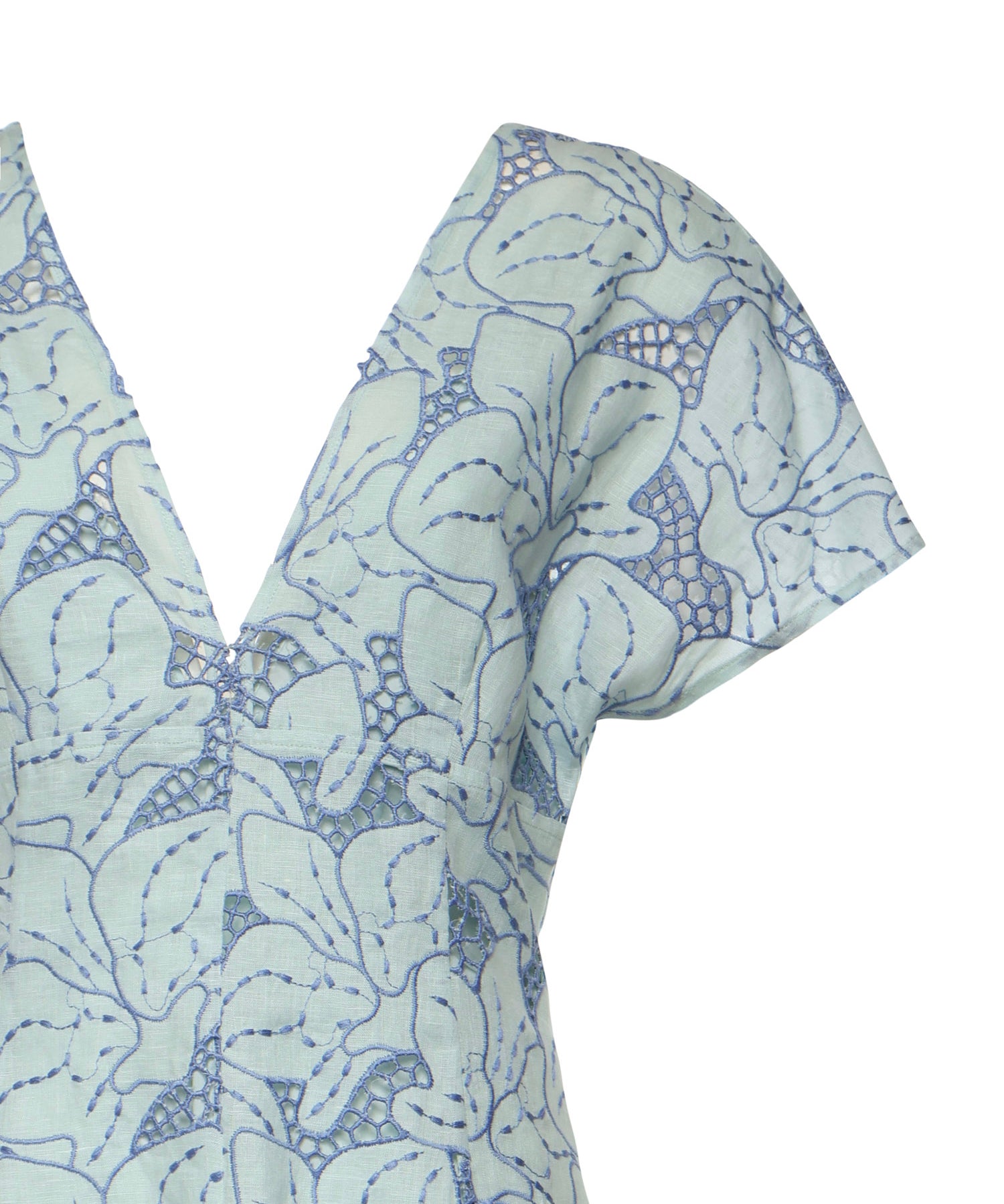 Abito in lino con ricamo orchidea 80AAO438 NR015V67 GENNY 