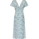 Abito in lino con ricamo orchidea 80AAO438 NR015V67 GENNY 