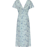 Abito in lino con ricamo orchidea 80AAO438 NR015V67 GENNY 