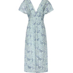 Abito in lino con ricamo orchidea 80AAO438 NR015V67 GENNY 