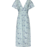 Abito in lino con ricamo orchidea 80AAO438 NR015V67 GENNY 