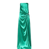 Abito lungo con nappina gioiello Circle Strass 80AAO447 N0695162 GENNY 